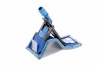 Держатель мопов универсальный, 40х11 см, пластик, серый, синяя рукоятка фото 41657