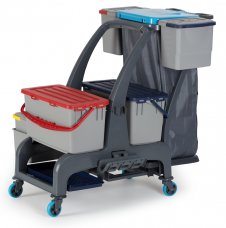 Уборочная тележка PROCART JET 731S с герм. ковшом, ведром для сбора мусора  и отсеком для инвентаря