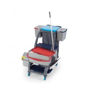 Уборочная тележка PROCART JET 731S с герм. ковшом, ведром для сбора мусора  и отсеком для инвентаря фото 35962