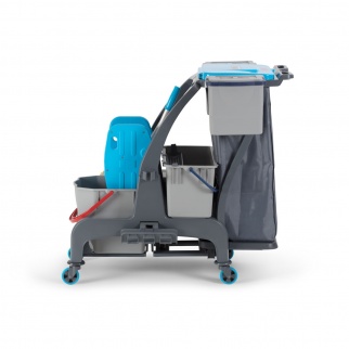 Уборочная тележка PROCART JET 728S с отжимом, ведром для мусора и ведром для мытья окон 25 и 22 л. фото 36009