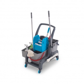 Уборочная тележка PROCART JET 741S с отжимом, отсеком для инв., и ведром для мытья окон 25 и 22 л. фото 36001