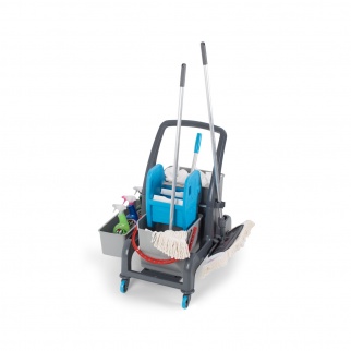 Уборочная тележка PROCART JET 724S с отжимом и мусорным ведром 25 и 30 л.  фото 35968