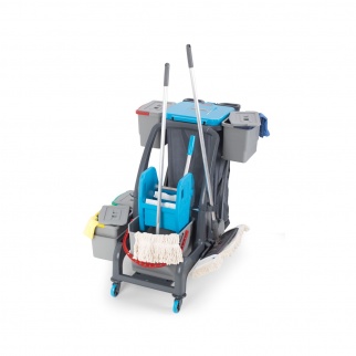 УБОРОЧНАЯ ТЕЛЕЖКА PROCART JET-726S С ОТЖИМОМ, ВЕДРОМ ДЛЯ СБОРА МУСОРА																														 фото 35990