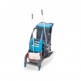 Уборочная тележка PROCART JET 727S с отжимом, ведром для сбора мусора и ведром для мытья окон фото 36006